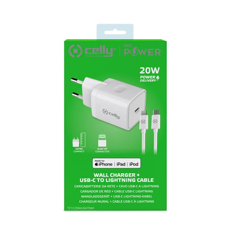 Celly USB-C 20 W Charger and Cable