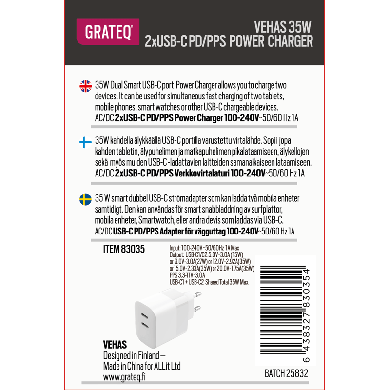 Grateq Vehas 35W USB-C Charger