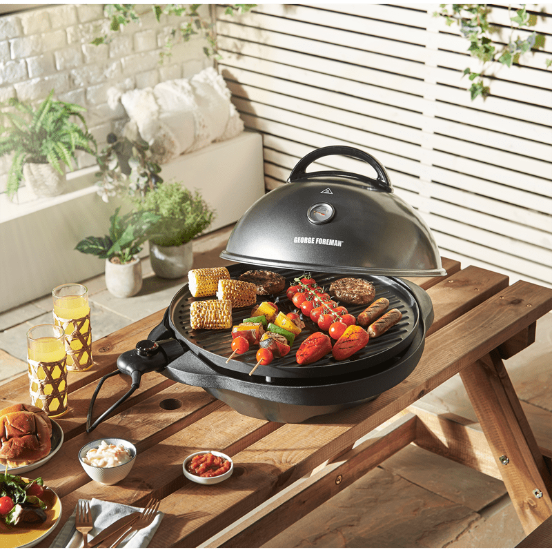 George Foreman Indoor/Outdoor Electric Grill, Black