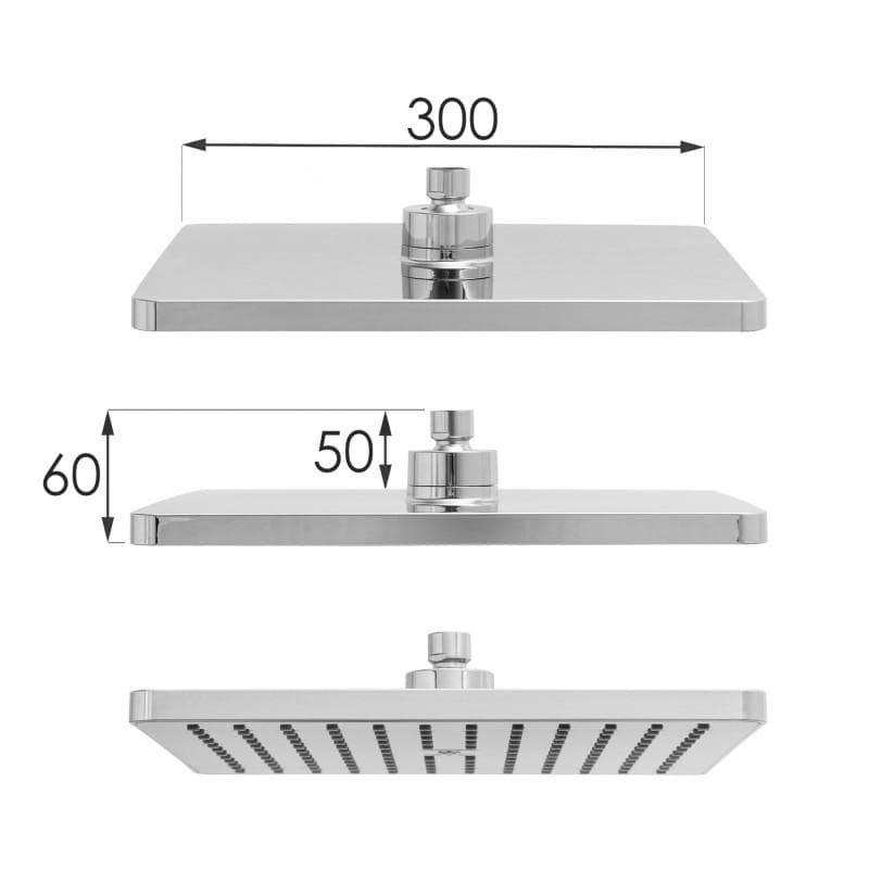 Viking Choice Shower Set, Hand shower and rain shower with bath mixer 30cm