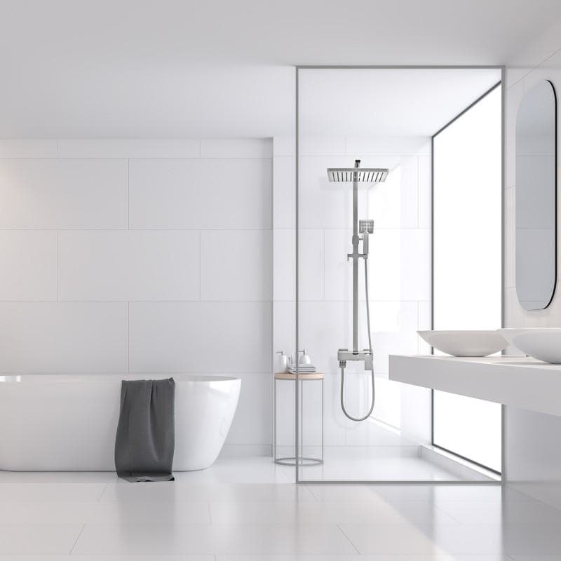 Viking Choice Shower Set, Hand shower and rain shower with bath mixer 30cm