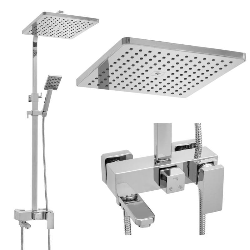 Viking Choice Shower Set, Hand shower and rain shower with bath mixer 30cm