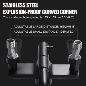 Adjustable Dual Head Bathroom Shower 3-in-1 Faucet Mixer, Exposed Valve