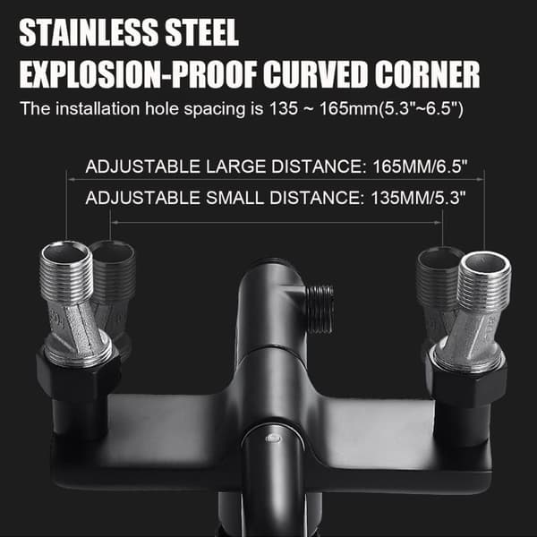 Adjustable Dual Head Bathroom Shower 3-in-1 Faucet Mixer, Exposed Valve