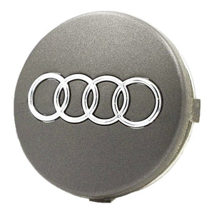 Audi Wheel Center Caps Hub Emblem - 4-Pack - Silver 60 mm