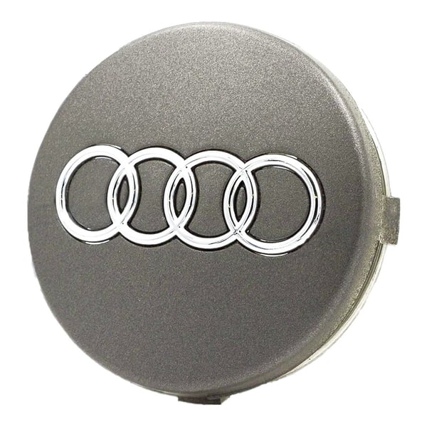 Audi Wheel Center Caps Hub Emblem - 4-Pack - Silver 60 mm