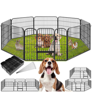 Dog Pen - 8 sections, foldable, door with double locking, ground anchoring possible