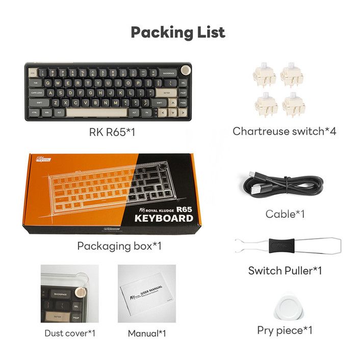 RK ROYAL KLUDGE R65 Wired Mechanical Gaming Keyboard