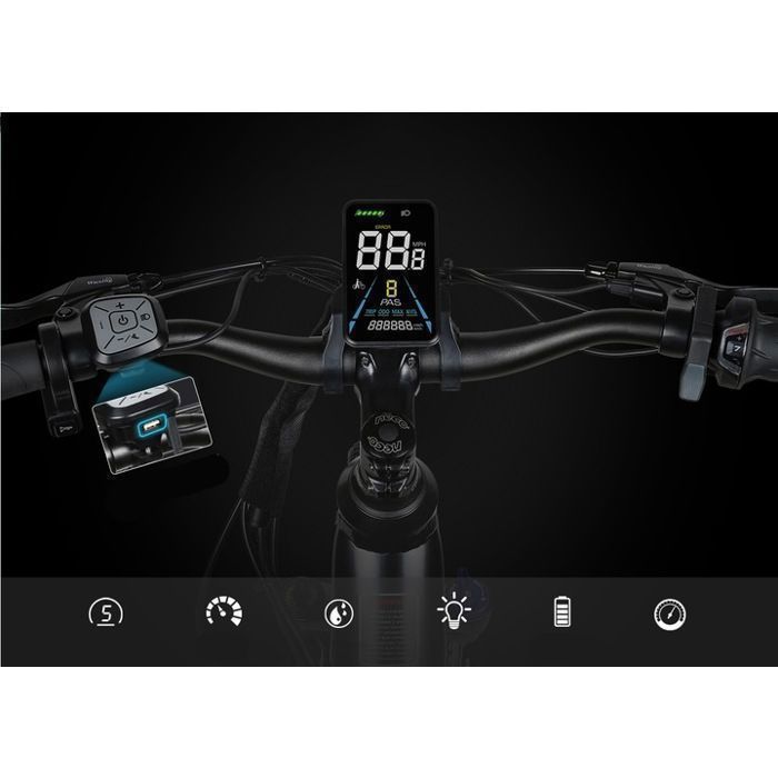 Samebike Electric Bicycle RS-A01 Pro, 1000W, Black