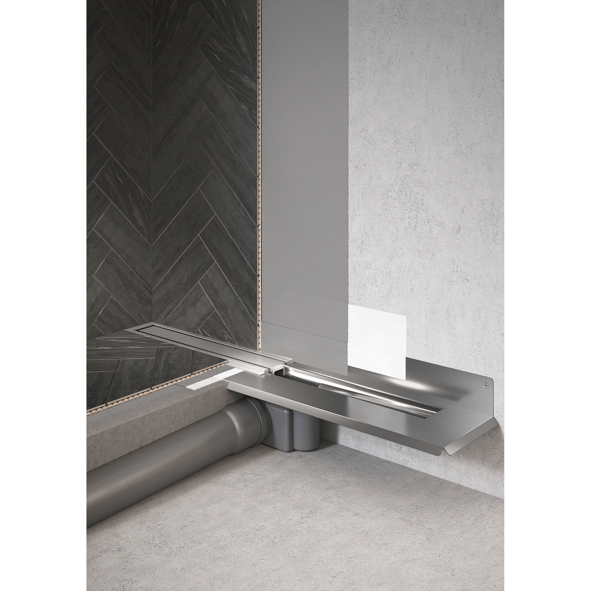 Unidrain Line 1003 Floor Drain Fixture 700mm with Two Wall Flanges