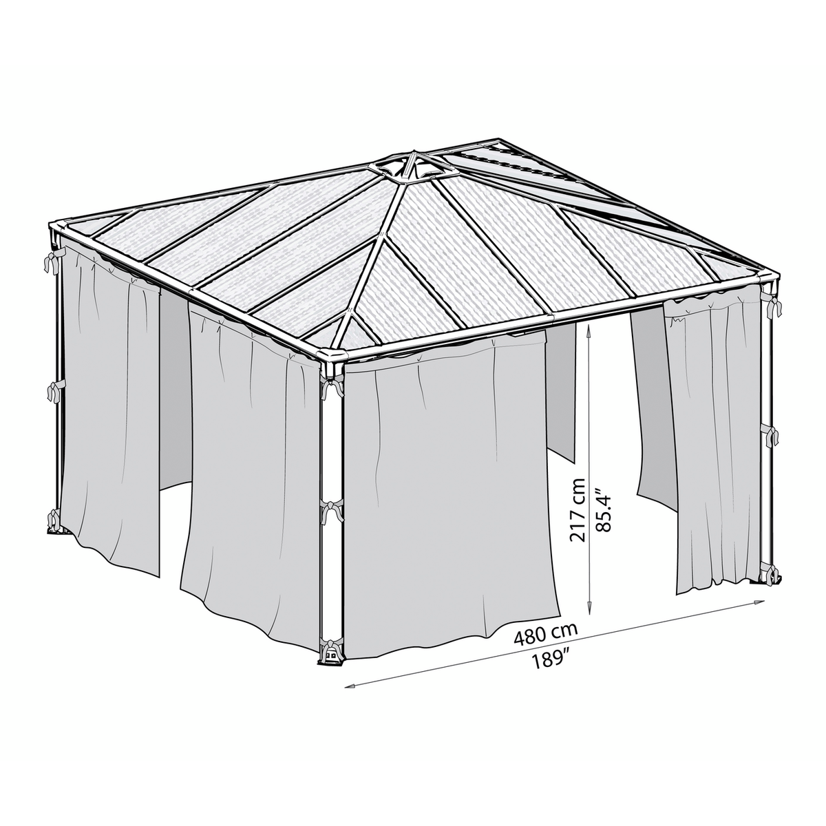Canopia Palermo 3000 / 3600 Mosquito Net Set, Grey