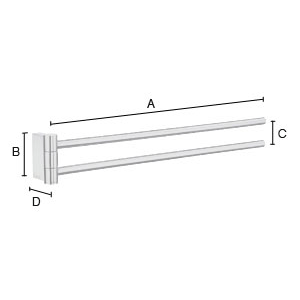 Smedbo Air Swivel Double Towel Bar
