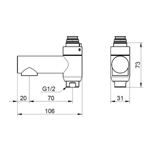 Gustavsberg GB41650247 Chrome Diverter Spout