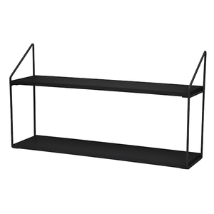 Wall Shelf 2-part 60x33x15 cm, Black