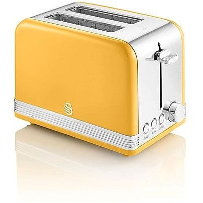 SWAN Retro STP7050YELNEU Toaster and Kettle Set Yellow, 850 Watt, 2 Slots