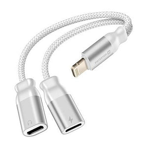 Swissten Lightning Audio + Charging Splitter Adapter