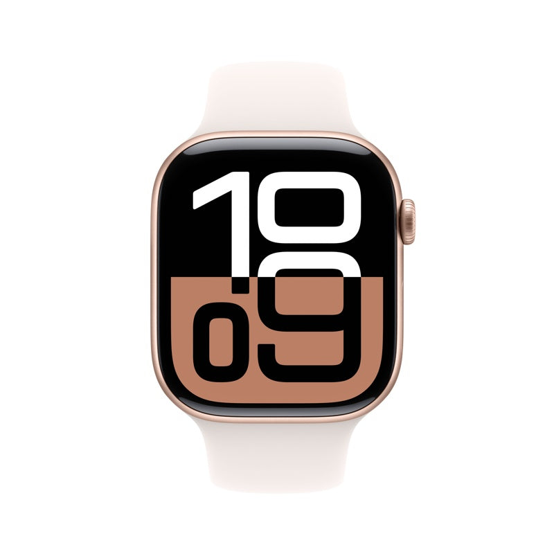 Apple Watch Series 10 GPS 46mm Rose Gold Aluminium Case with Light Blush Sport Band M/L