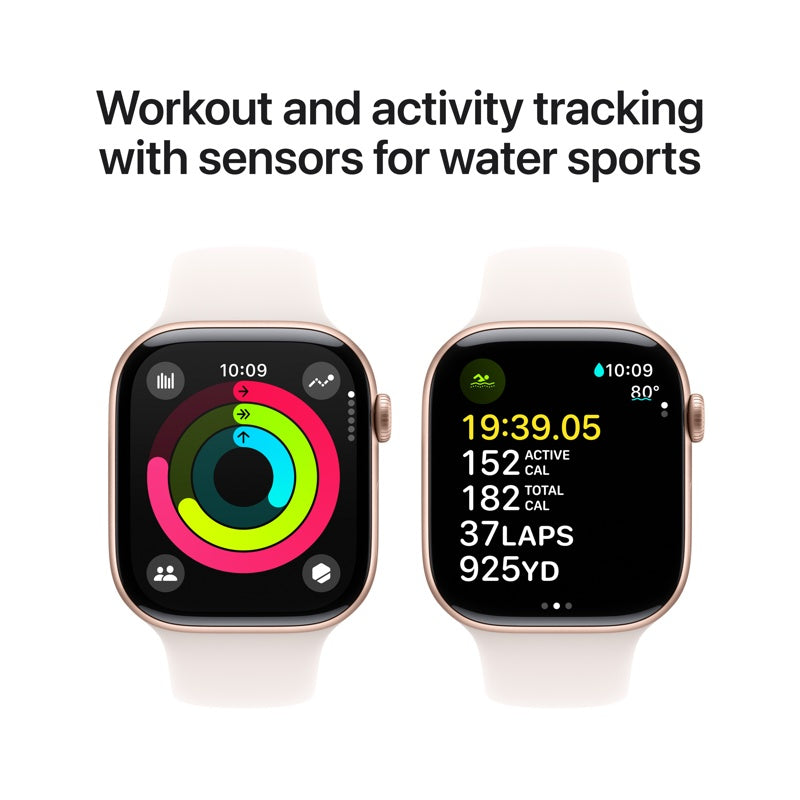 Apple Watch Series 10 GPS 46mm Rose Gold Aluminium Case with Light Blush Sport Band M/L