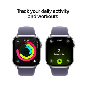 Apple Watch Series 11 GPS 42mm Silver Aluminium Case with Purple Fog Sport Band - S/M