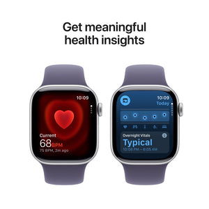 Apple Watch Series 11 GPS 42mm Silver Aluminium Case with Purple Fog Sport Band - S/M