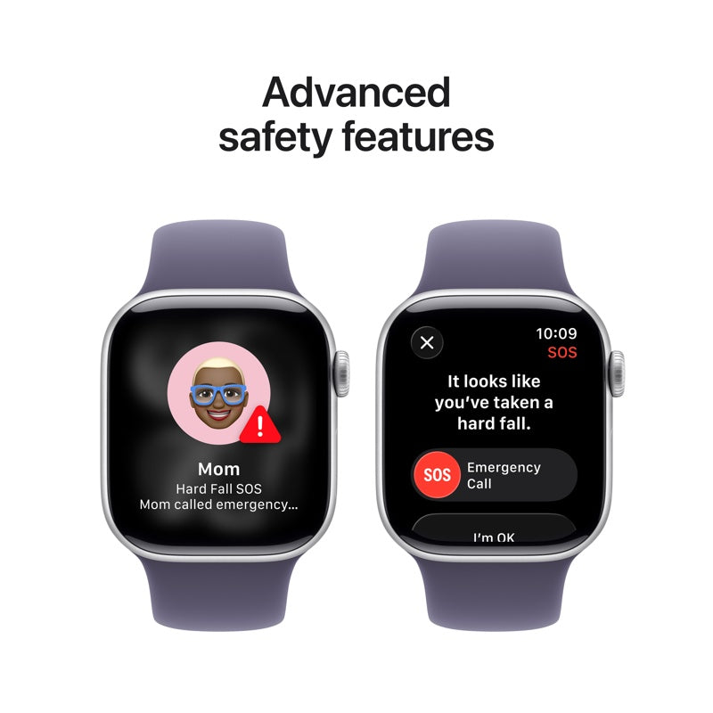 Apple Watch Series 11 GPS 42mm Silver Aluminium Case with Purple Fog Sport Band - S/M