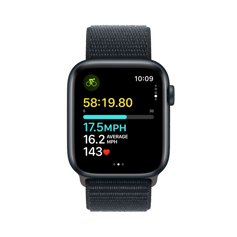 Apple Watch SE GPS 44mm Midnight Blue Aluminum Case and Midnight Blue Sport Loop MREA3