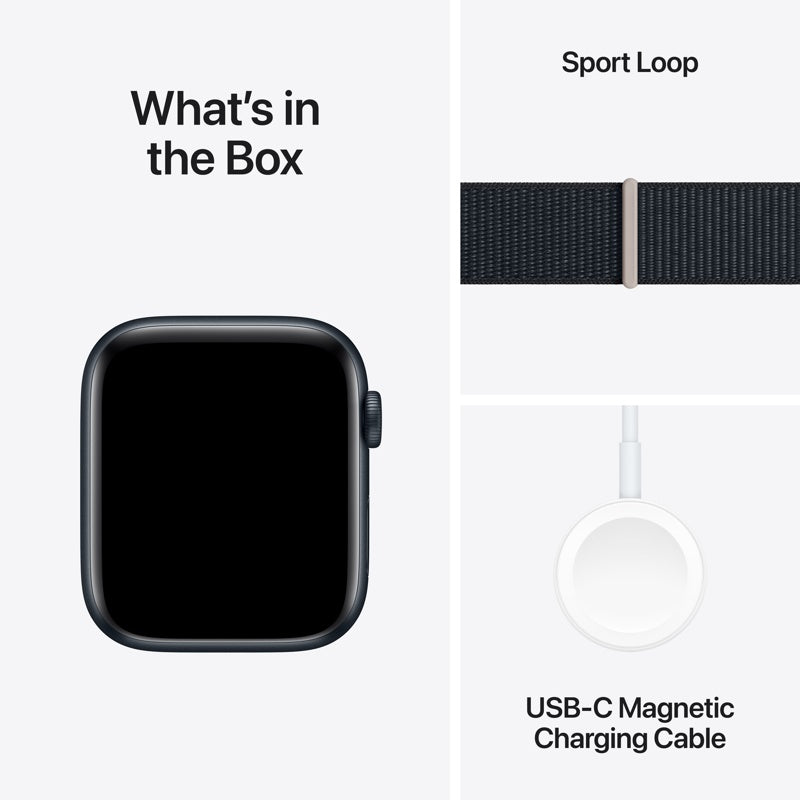 Apple Watch SE GPS 44mm Midnight Blue Aluminum Case and Midnight Blue Sport Loop MREA3
