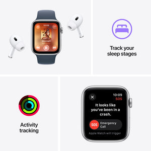 Apple Watch SE GPS 44mm Midnight Blue Aluminum Case and Midnight Blue Sport Loop MREA3