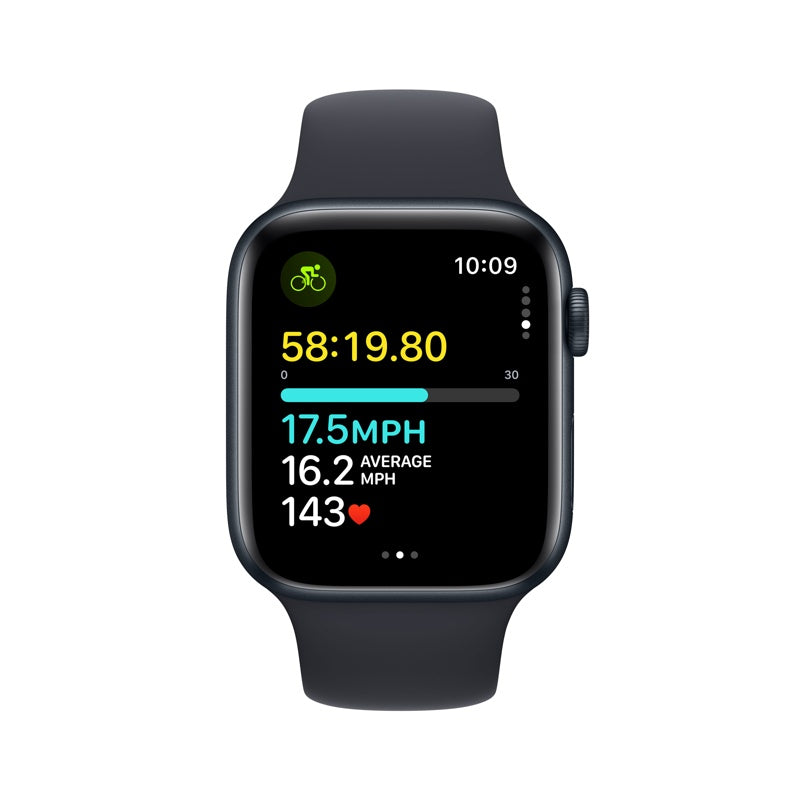 Apple Watch SE 2nd Gen GPS + Cellular, 44mm Midnight Aluminum Case with Midnight Sport Band