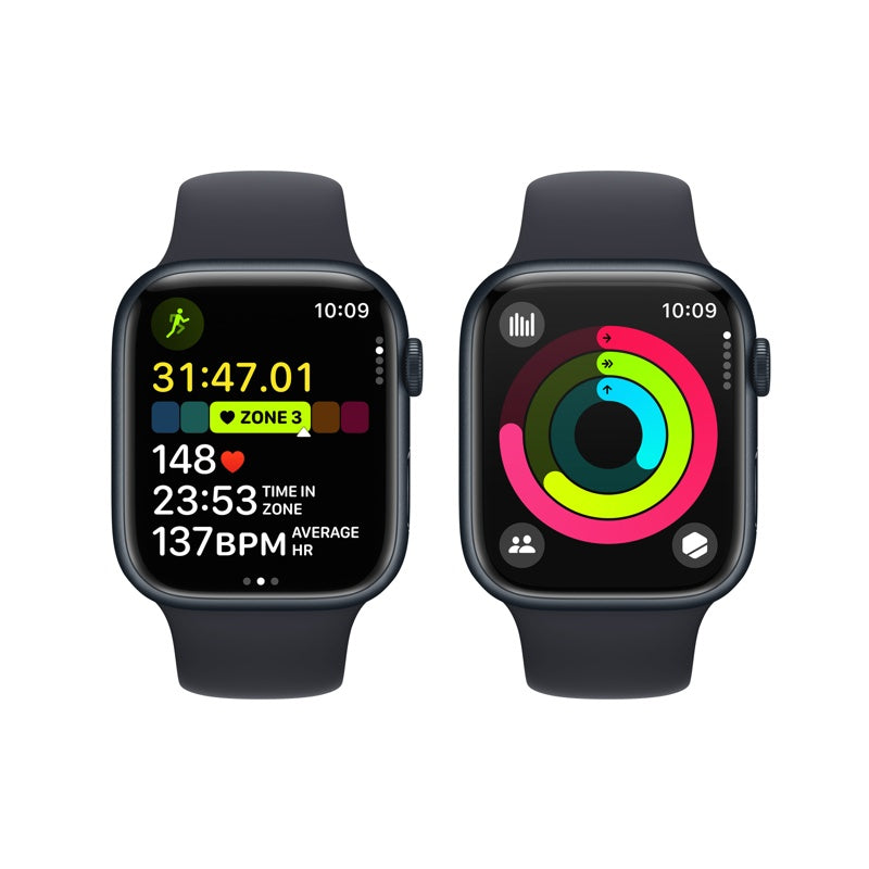 Apple Watch Series 9 GPS 45mm Midnight Blue Aluminum Case with Midnight Blue Sport Band, M/L MR9A3