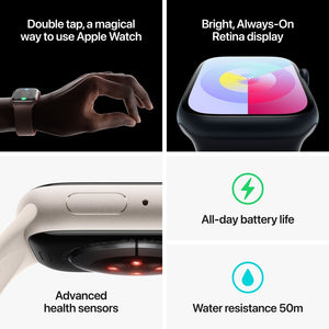 Apple Watch Series 9 GPS 45mm Midnight Blue Aluminum Case with Midnight Blue Sport Band, M/L MR9A3