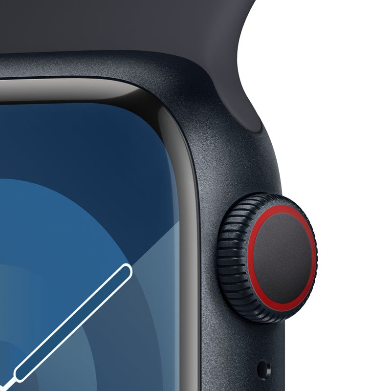 Apple Watch Series 9 GPS + Cellular 45mm Midnight Blue Aluminum Case and Midnight Blue Sport Band, M/L MRMD3