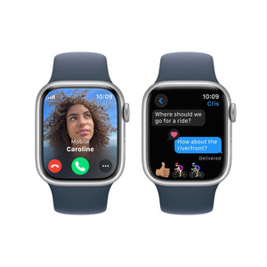 Apple Watch Series 9 GPS+Cellular 45mm Silver aluminium, Storm Blue Sport Band