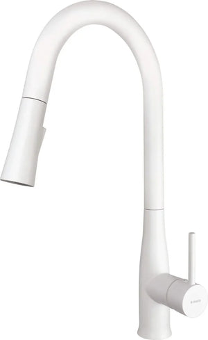 Deante Lukrecja Kitchen Mixer Tap with Pull-Out Spout, White
