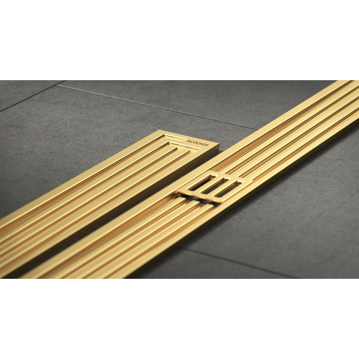 Blücher Art Deco Bathroom Gutter 900mm, Brass