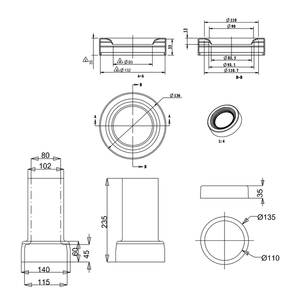 Burlington ceramic straight pan connector