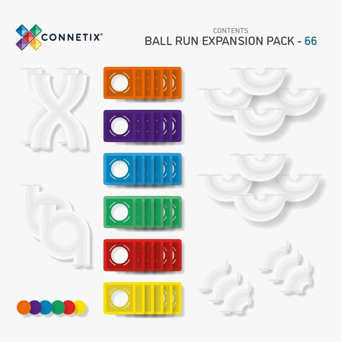 NP Connetix 66pc Ball Run Expansion Pack Magnetic Tiles