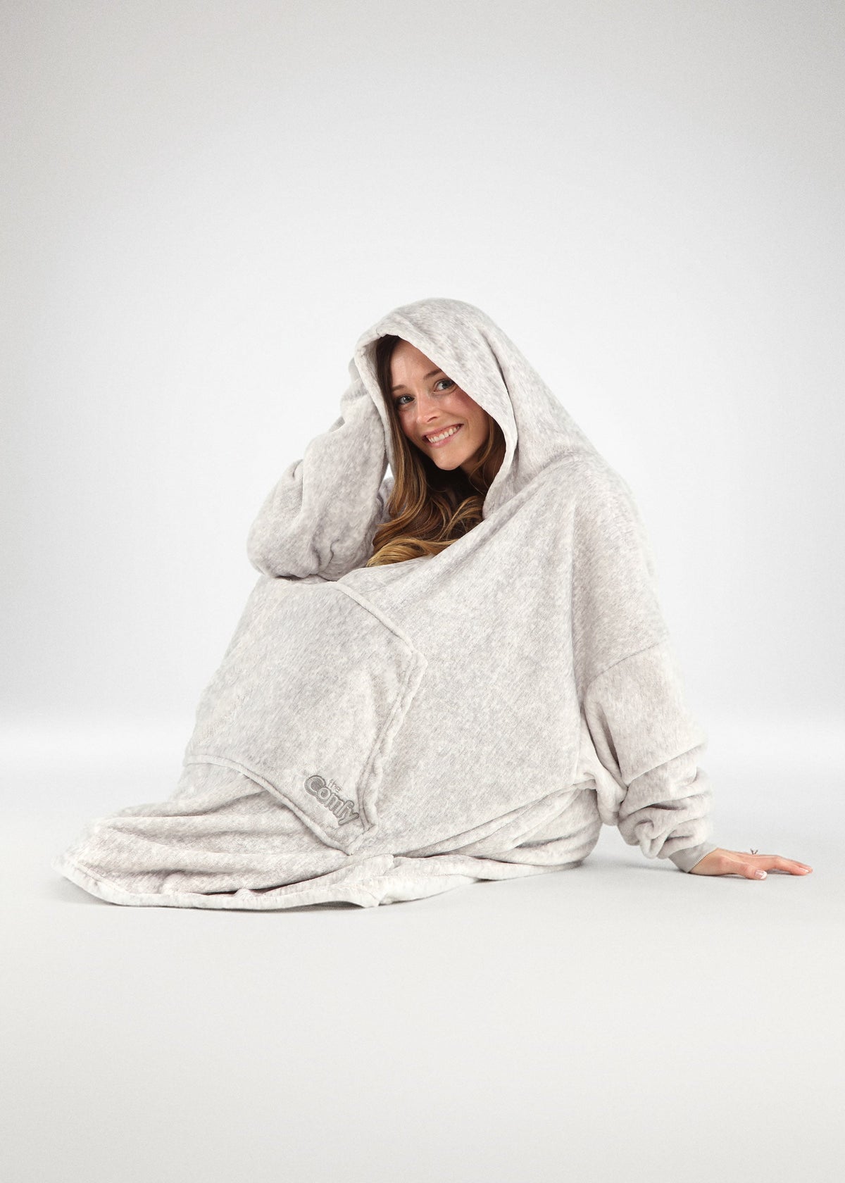 The Comfy Dream Wearable Blanket Hoodie, Heather Gray