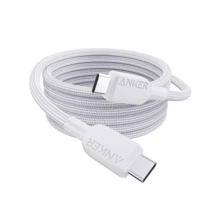 Anker USB-C to USB-C Cable , 6 ft, 240W, Braided, White