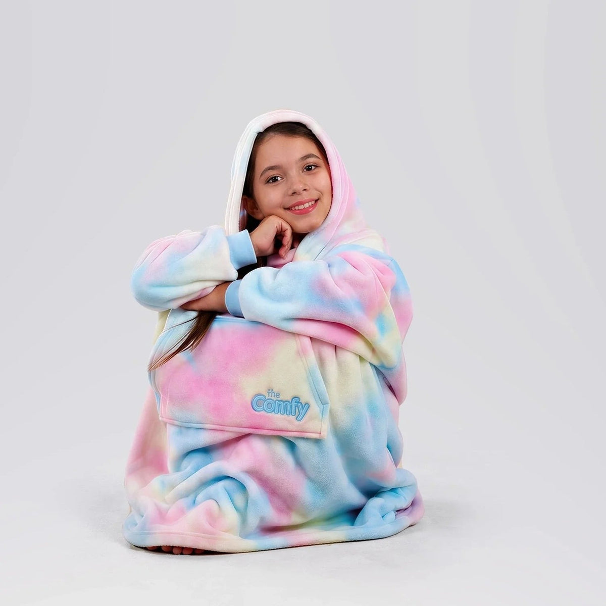 The Comfy Dream Jr Wearable Blanket Hoodie, Cotton Candy Tie Dye