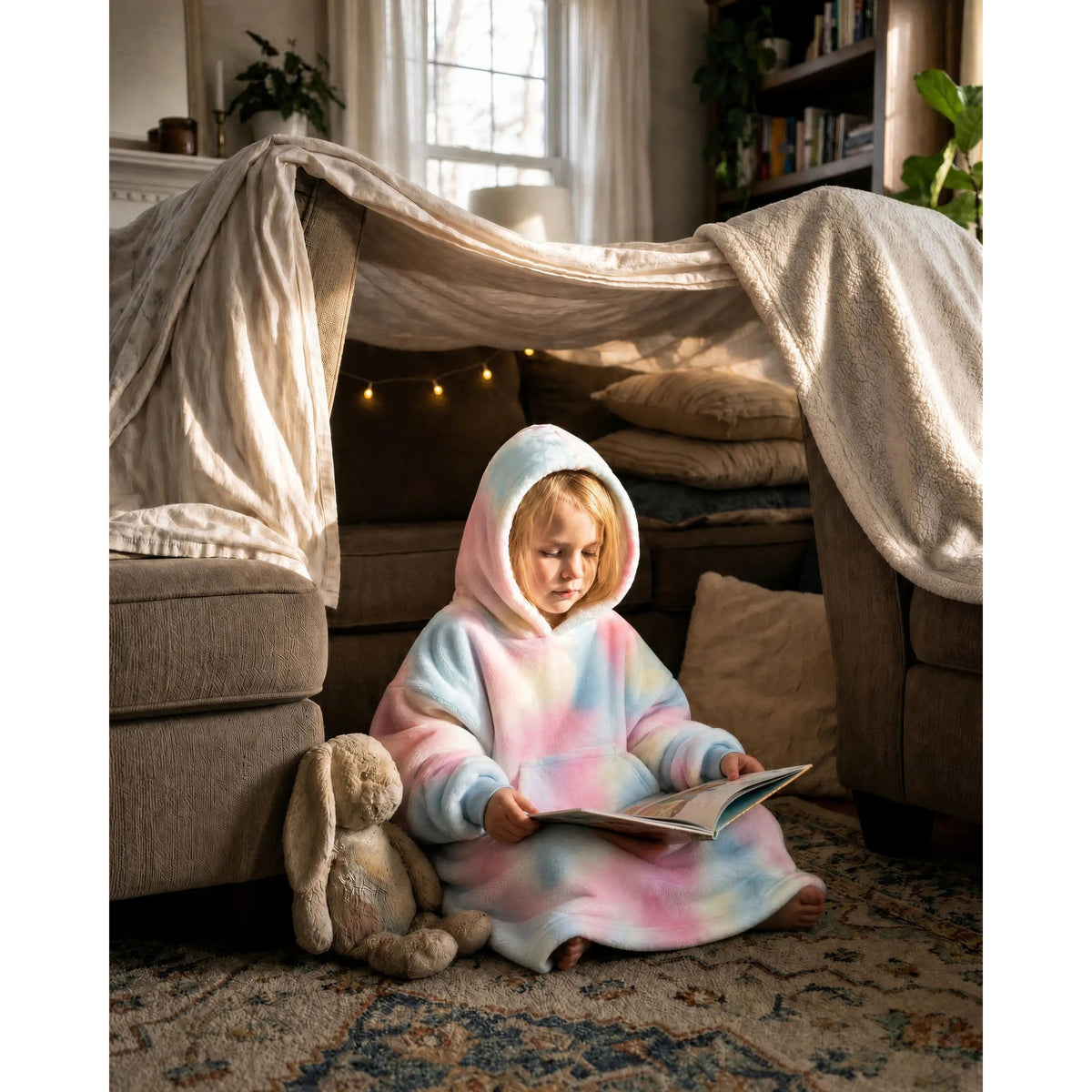 The Comfy Dream Jr Wearable Blanket Hoodie, Cotton Candy Tie Dye