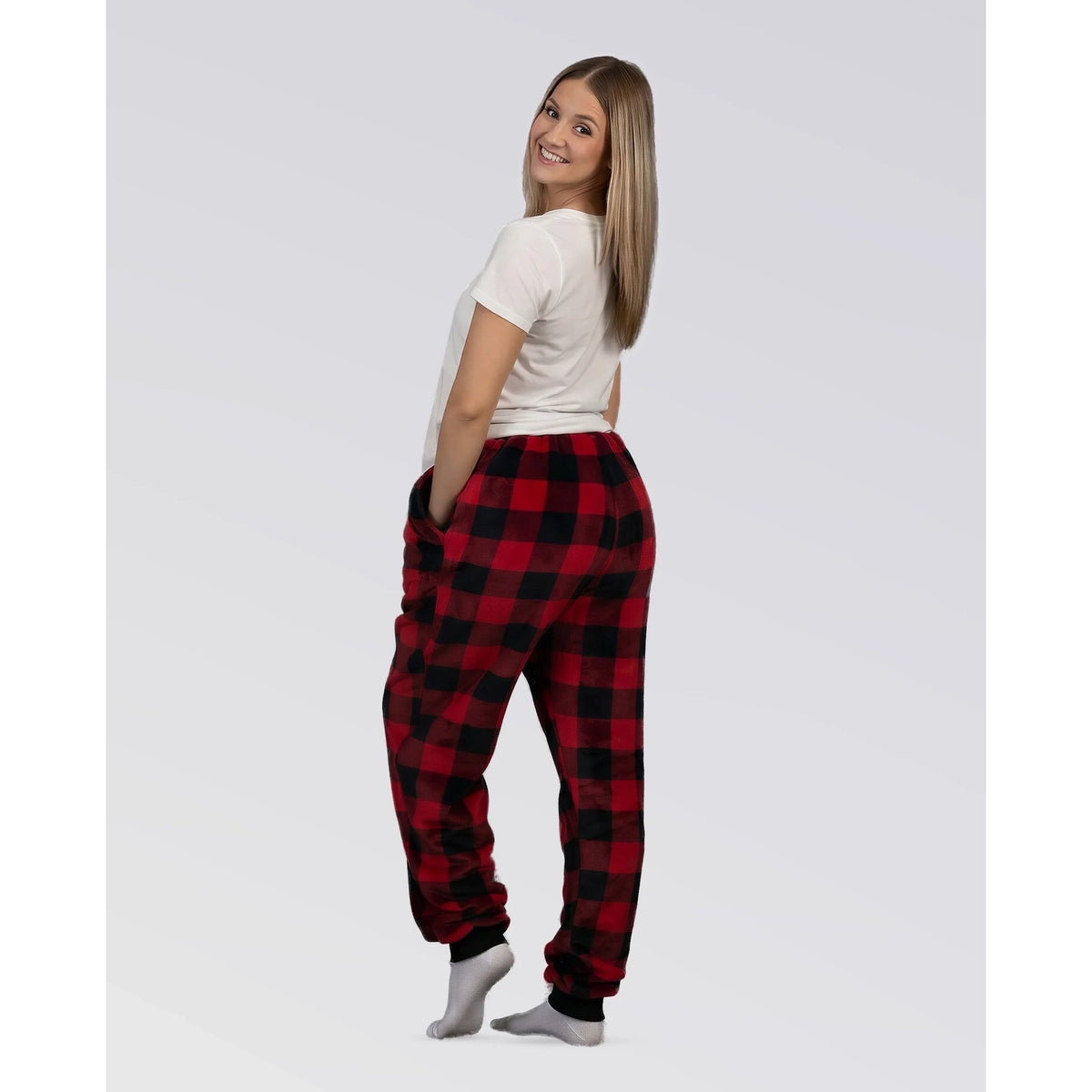The Comfy Dream Pants Lounge Pants, Red Plaid