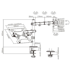 HiSmart 17-32 inch Monitor Mount and Notebook Stand