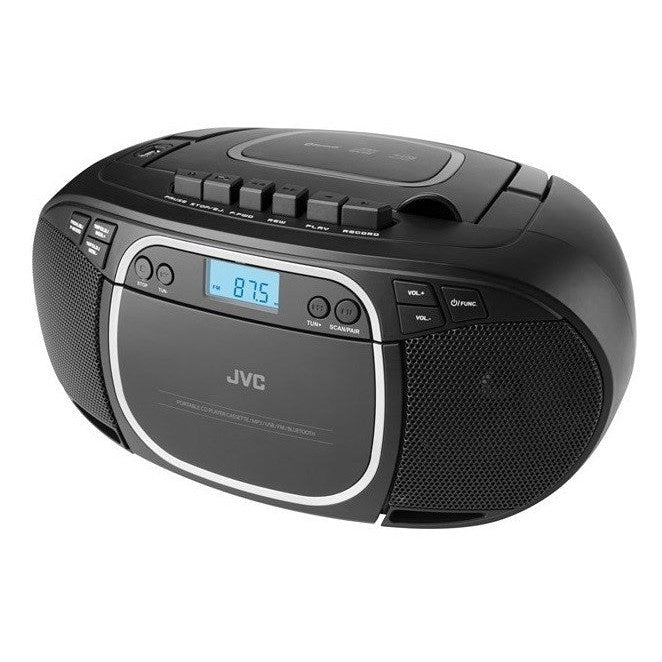 JVC RC-E451B Portable CD and Cassette Player with FM Radio and Bluetooth