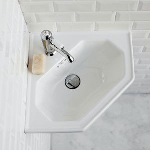 Burlington B10 598 mm Corner Washbasin, White