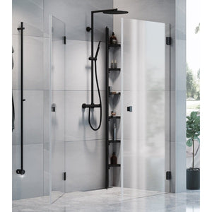 Macro Design Hide Corner Shower Shelf, Black