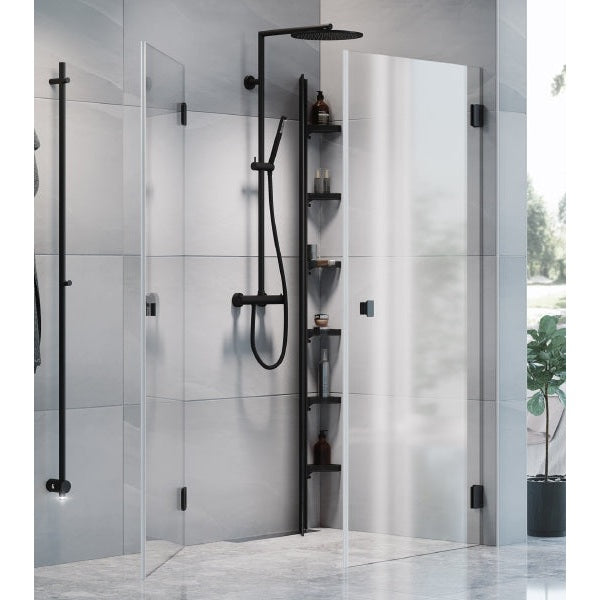 Macro Design Hide Corner Shower Shelf, Black