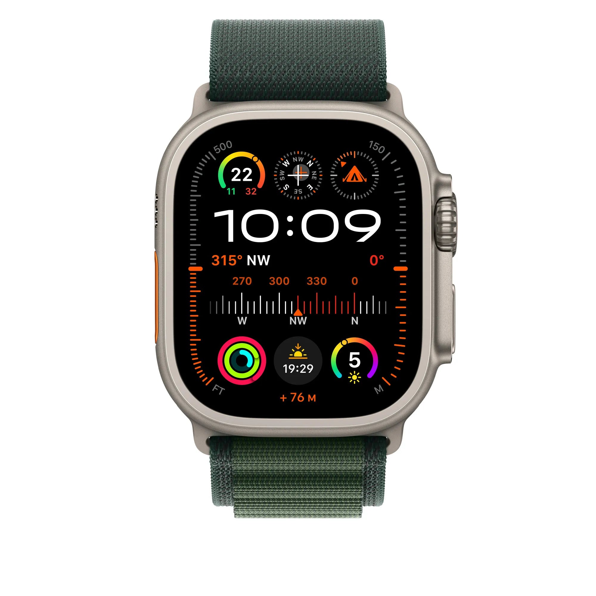 Apple Watch 49mm Alpine Loop, Dark Green, Small