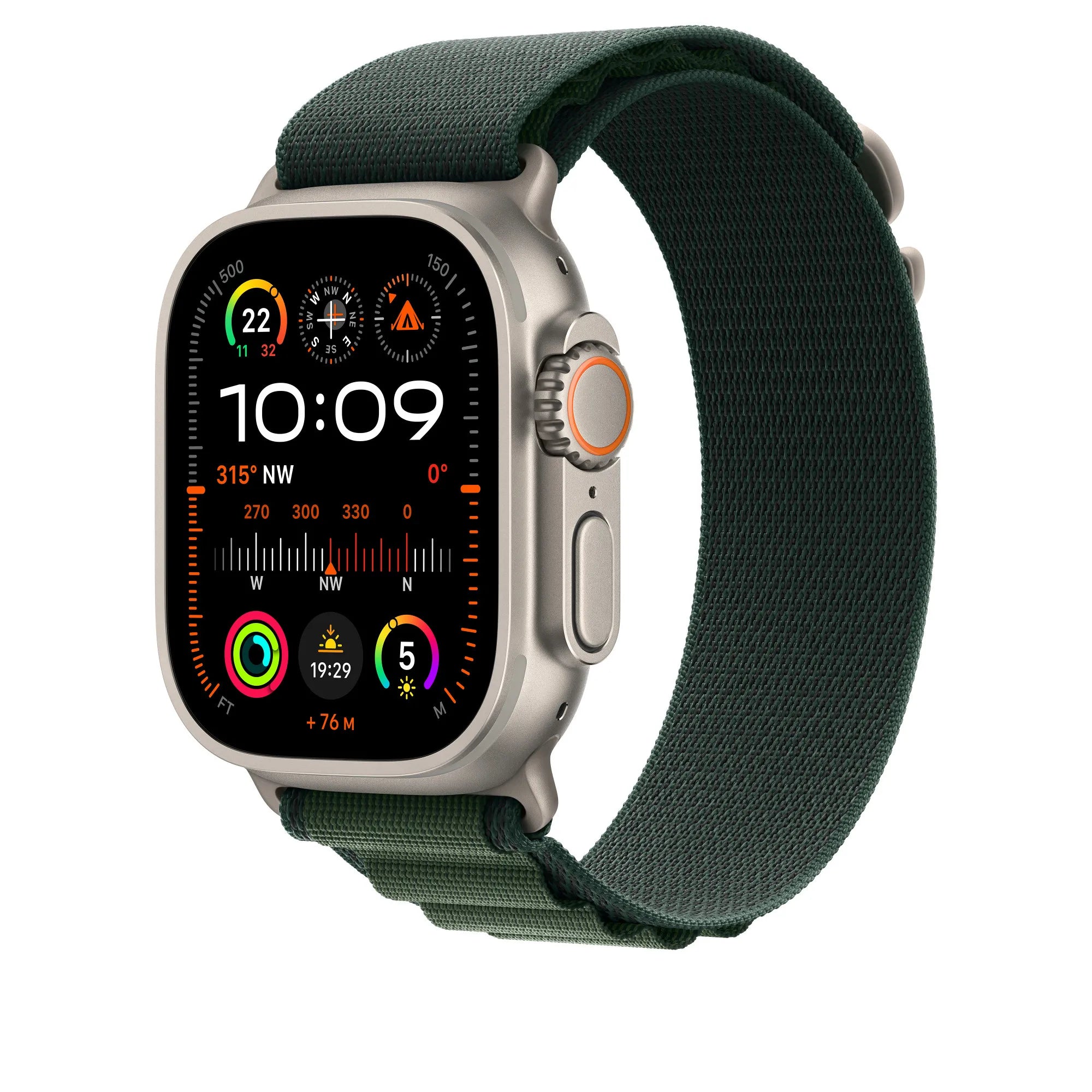 Apple Watch 49mm Alpine Loop, Dark Green, Small