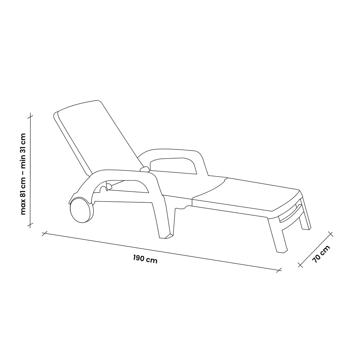 Bica Miami Outdoor Sun Lounger, Grey